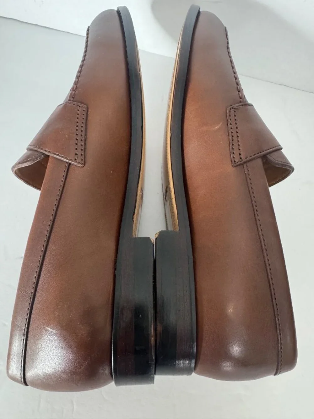New J. CREW Classic Leather Penny Loafers Burnished Brown Size 8.5 $198 BW677
